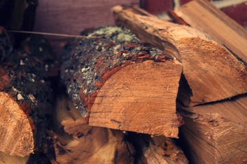 hard wood being prepared to burn 