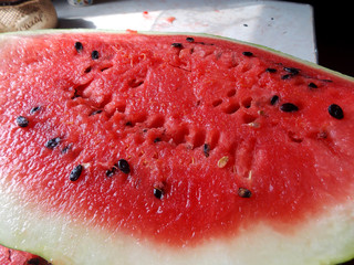 slice of watermelon juicy watermelon seeds