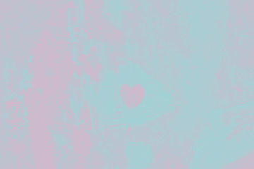 Pale pink and gray gradient colors background with small heart. Old cracked paint pattern