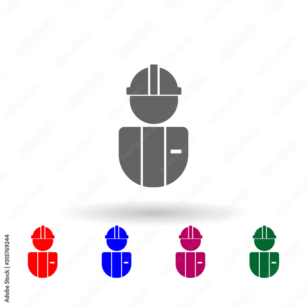 Poster working multi color icon. simple glyph, flat vector of web icons for ui and ux, website or mobile ap