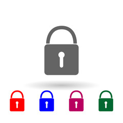 Lock multi color icon. Simple glyph, flat vector of web icons for ui and ux, website or mobile application