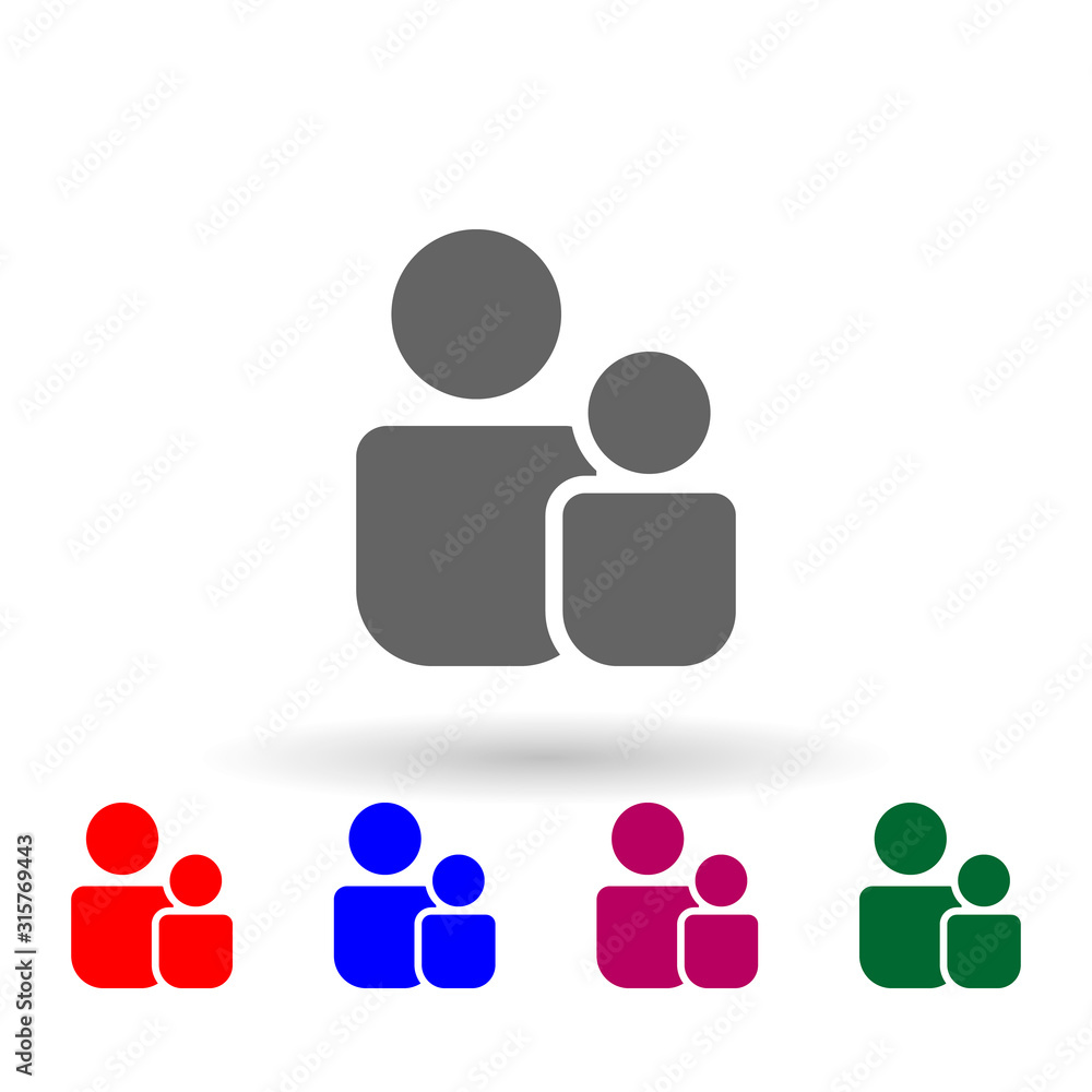 Poster a family multi color icon. simple glyph, flat vector of web icons for ui and ux, website or mobile a