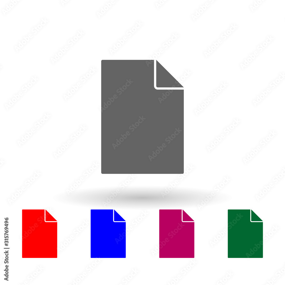 Poster paper multi color icon. simple glyph, flat vector of web icons for ui and ux, website or mobile appl