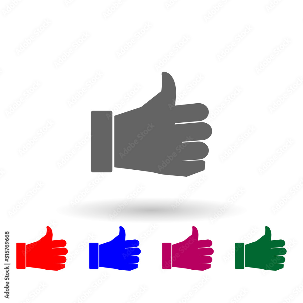Poster hand is excellent multi color icon. simple glyph, flat vector of web icons for ui and ux, website or