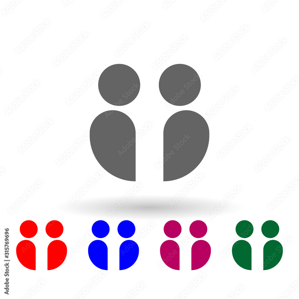 Poster colleagues multi color icon. simple glyph, flat vector of web icons for ui and ux, website or mobile