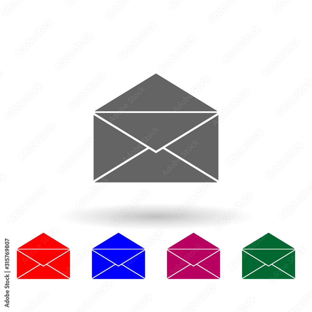 Poster open envelope multi color icon. simple glyph, flat vector of web icons for ui and ux, website or mob