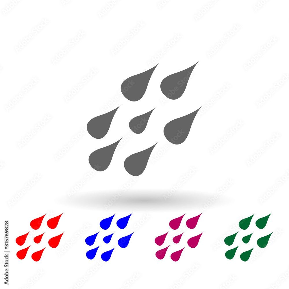 Poster raindrops multi color icon. simple glyph, flat vector of web icons for ui and ux, website or mobile 