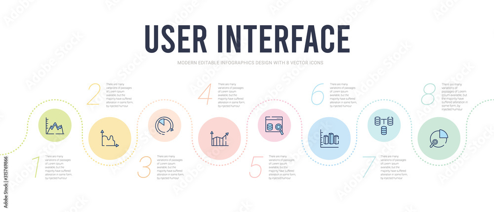 Poster user interface concept infographic design template. included pie chart analysis interface, data inte
