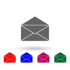 Open envelope multi color icon. Simple glyph, flat vector of web icons for ui and ux, website or mobile application