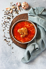 Beetroot  soup with garlic