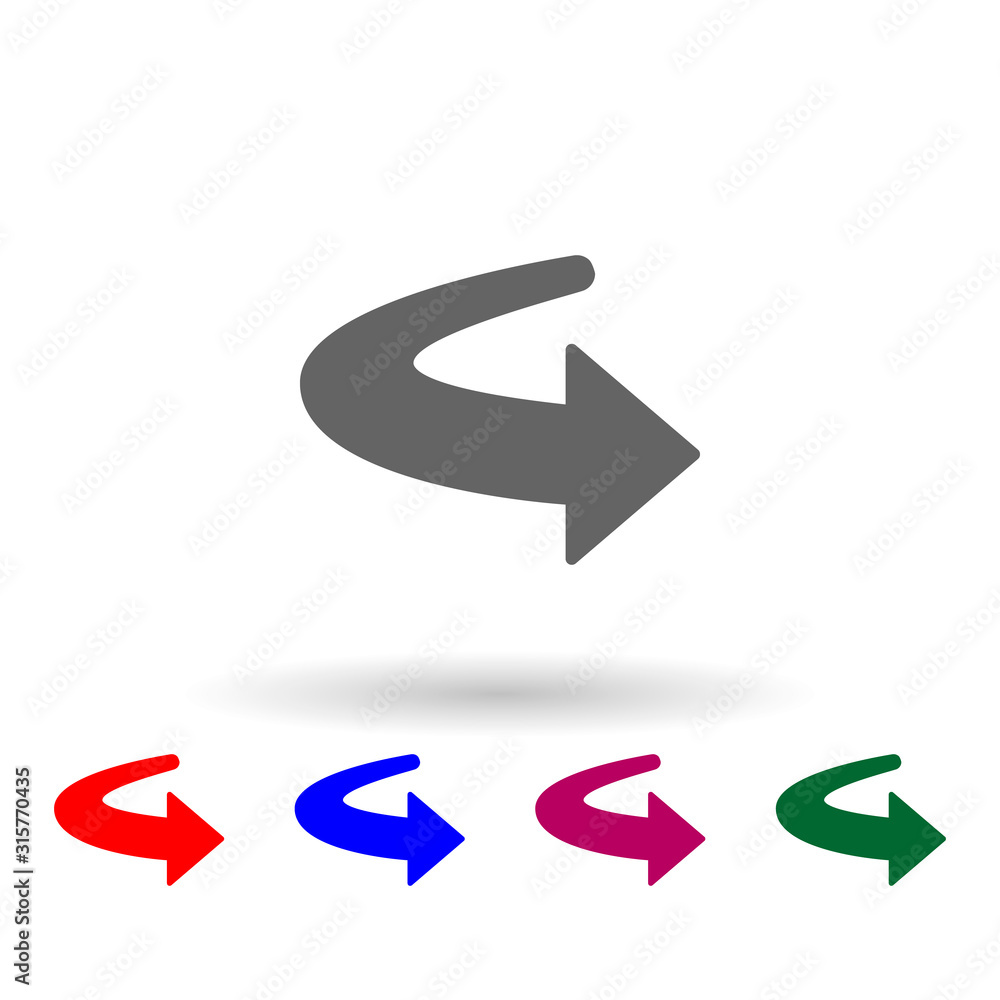 Poster back arrow multi color icon. simple glyph, flat vector of web icons for ui and ux, website or mobile