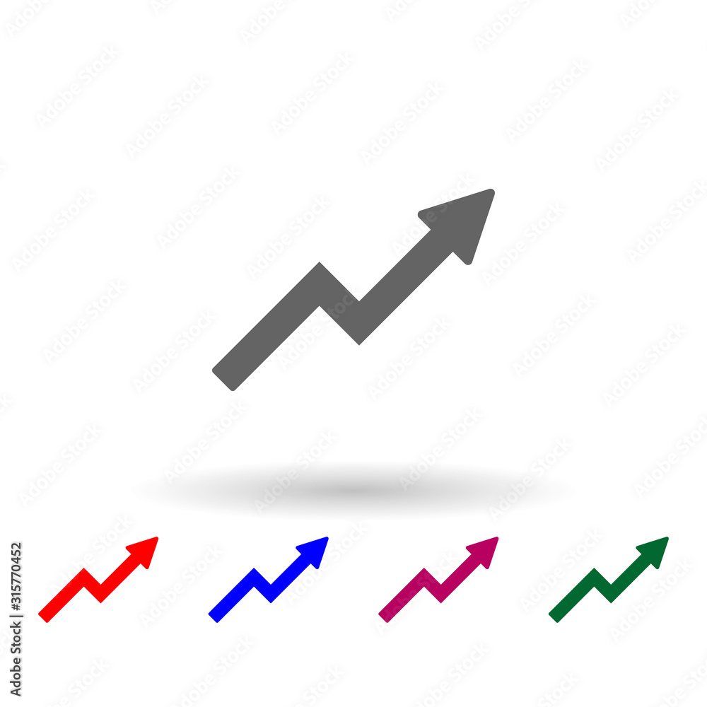Poster zigzag arrow multi color icon. simple glyph, flat vector of web icons for ui and ux, website or mobi
