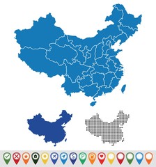 Set outline maps of China