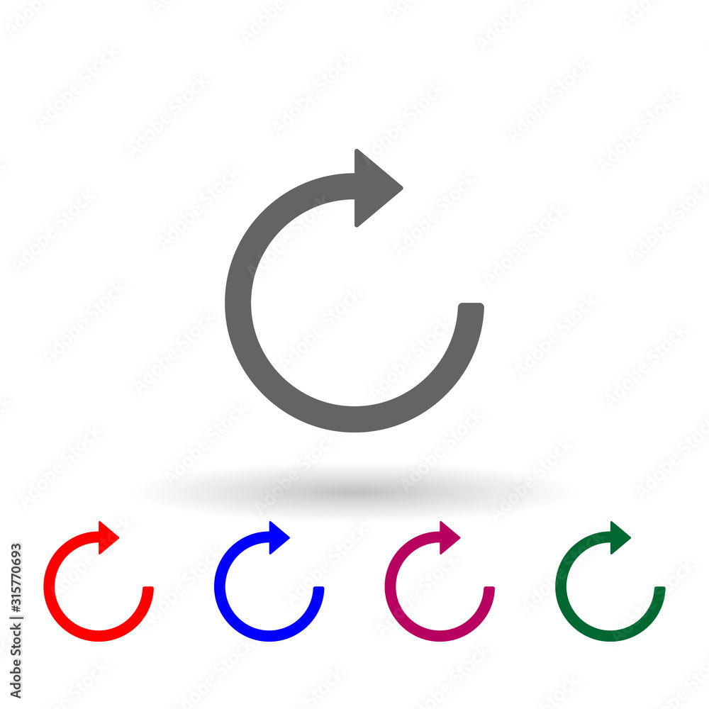 Poster reboot sign multi color icon. simple glyph, flat vector of web icons for ui and ux, website or mobil