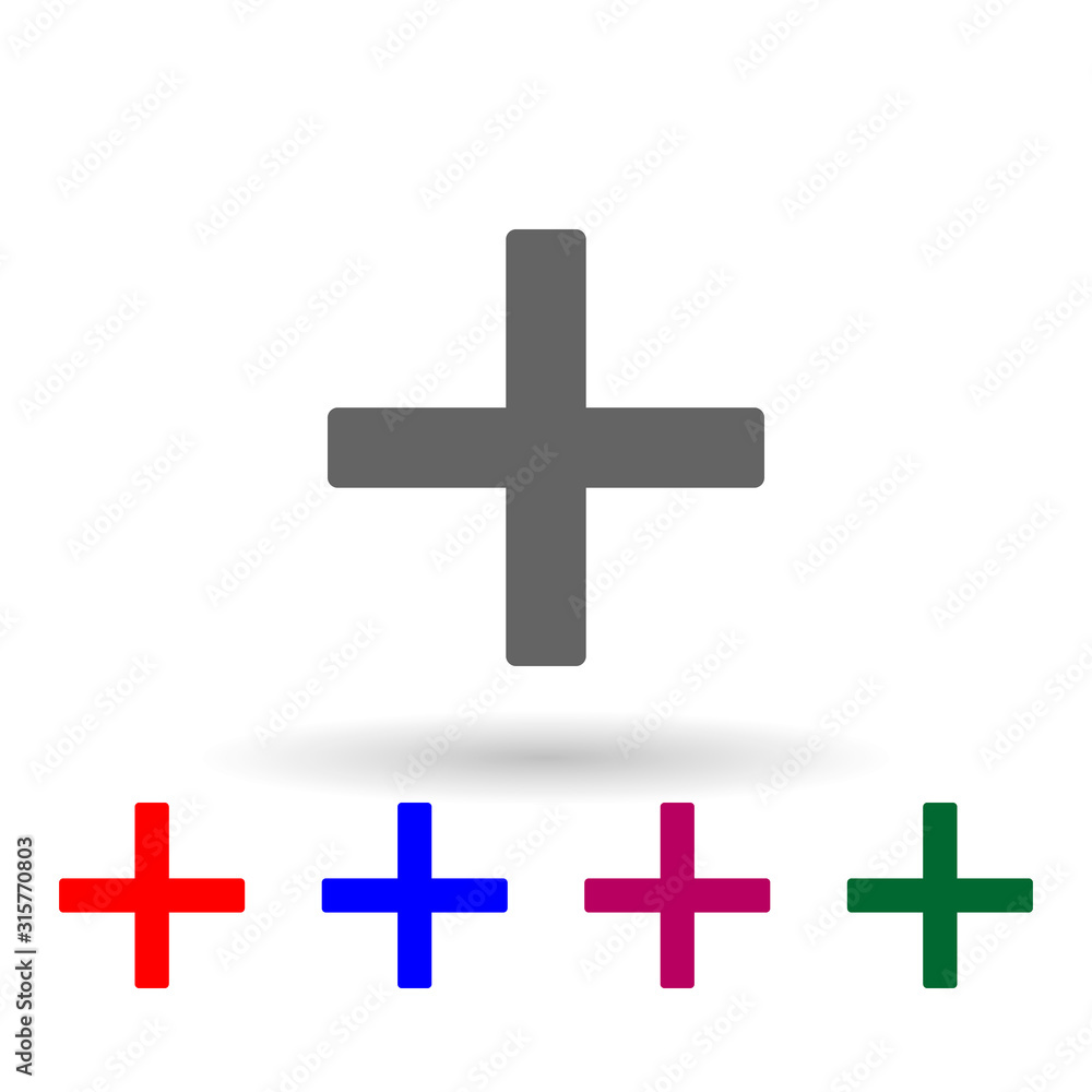 Poster plus sign multi color icon. simple glyph, flat vector of web icons for ui and ux, website or mobile 