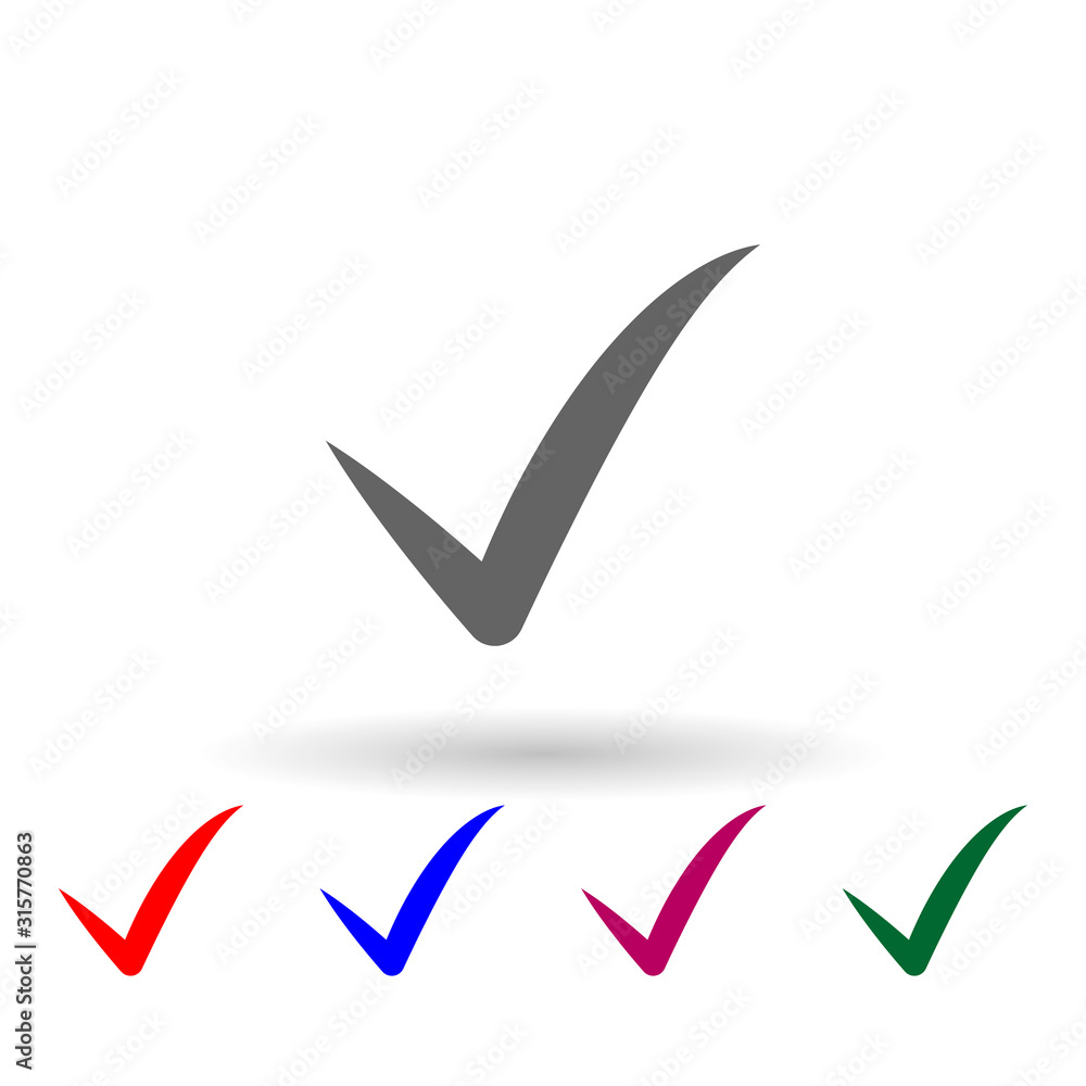 Poster sign checked multi color icon. simple glyph, flat vector of web icons for ui and ux, website or mobi