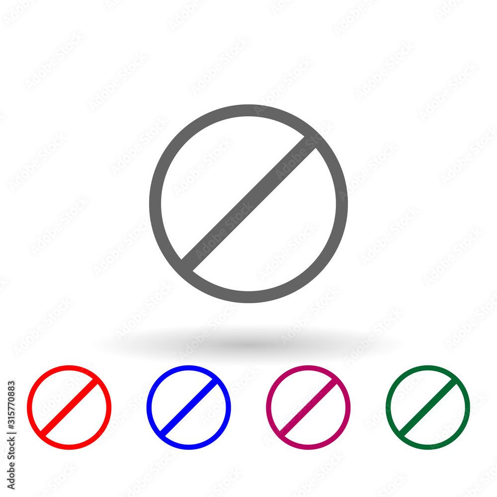 Poster prohibition multi color icon. simple glyph, flat vector of web icons for ui and ux, website or mobil