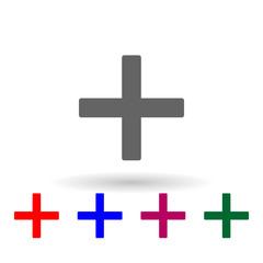 Plus sign multi color icon. Simple glyph, flat vector of web icons for ui and ux, website or mobile application