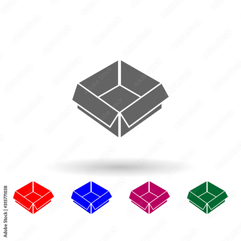 Poster open box multi color icon. simple glyph, flat vector of web icons for ui and ux, website or mobile a