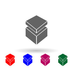 Box with lid multi color icon. Simple glyph, flat vector of web icons for ui and ux, website or mobile application