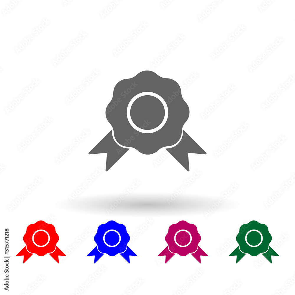 Poster prize bow multi color icon. simple glyph, flat vector of web icons for ui and ux, website or mobile 