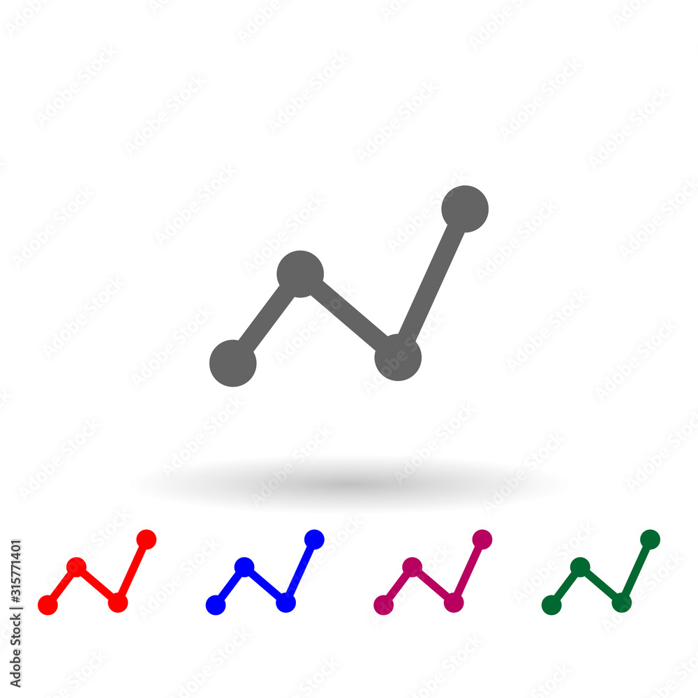 Poster connected points multi color icon. simple glyph, flat vector of web icons for ui and ux, website or 