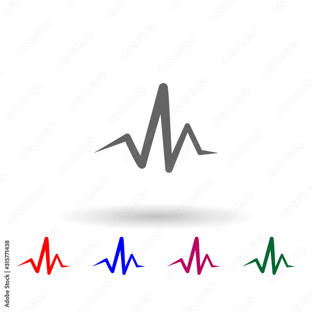 Poster cardiogram multi color icon. simple glyph, flat vector of web icons for ui and ux, website or mobile