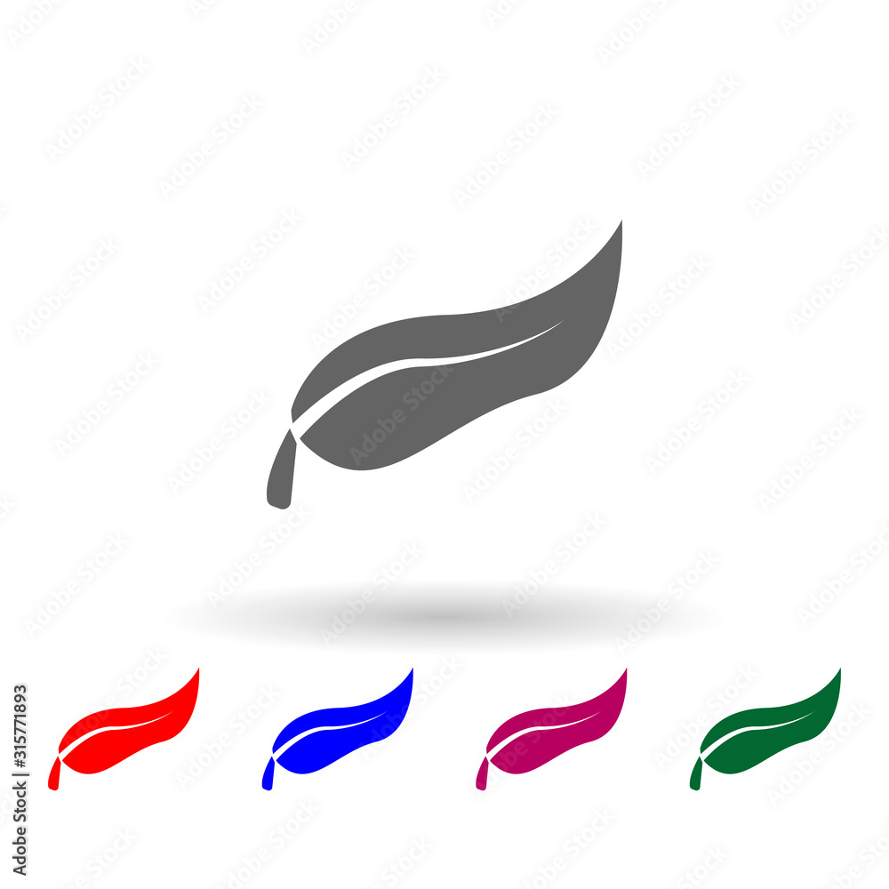 Poster plant leaf multi color icon. simple glyph, flat vector of web icons for ui and ux, website or mobile