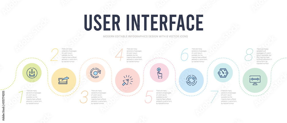 Poster user interface concept infographic design template. included gap, corner widget, refresh page arrow 
