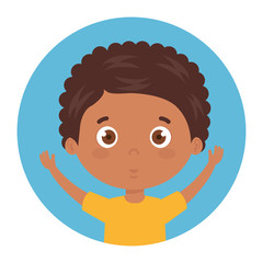 handsome boy smiling with his hands up