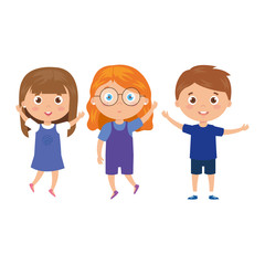 children standing on white background