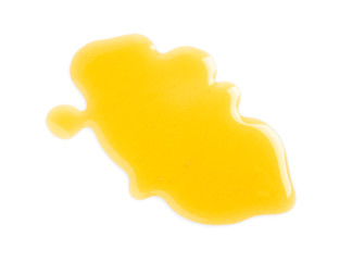 Fresh sweet honey isolated of white, top view
