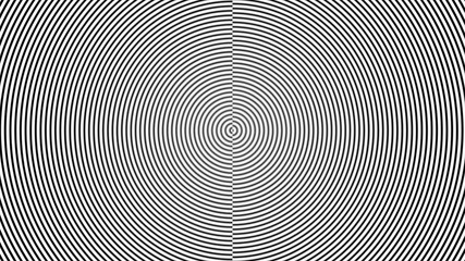 Black and white moire circle pattern - illustration - obrazy, fototapety, plakaty