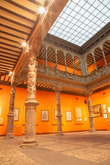 ZARAGOZA, SPAIN - MARCH 2, 2018: The atrium of palace Patio de la Infanta.