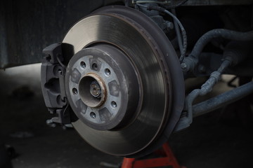 Car's disc brake detail