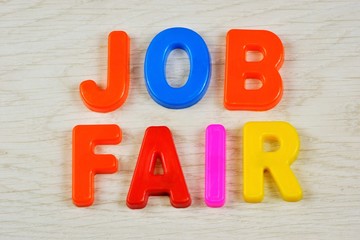Job fair, lettering in the alphabet. Hiring is done according to the rule, agreement of employment contract between the employer and the employee, issued by order of the employer.