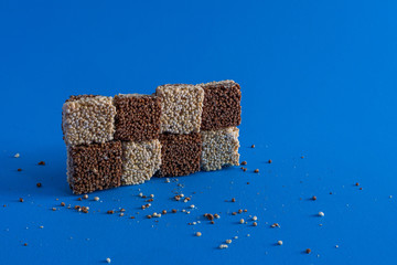 Amaranth Natural Seeds and Chocolate Bars, Mexican traditional candy.