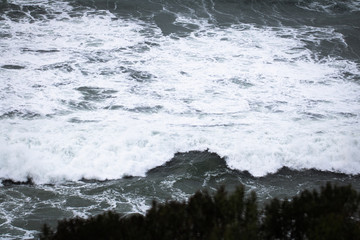 close up of forming waves in atlantic ocean