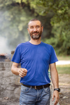 Portrait of fifty years old man outdoor