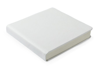 Stylish hardcover notebook isolated on white. Office stationery