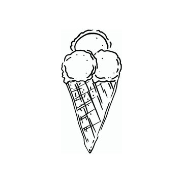 cône glace contour outline ice cream