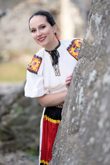 Slovakian folklore Traditional woman costume. 