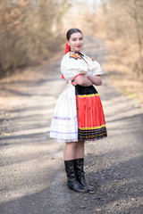 Slovakian folklore Traditional woman costume. 