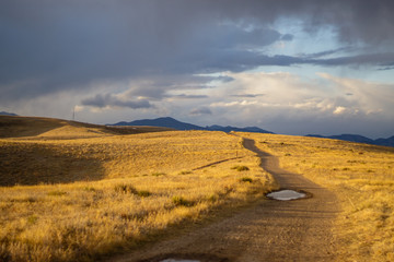Winding Road in the Rolling Hills and Mountains
