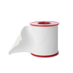 Medical sticking plaster roll isolated on white