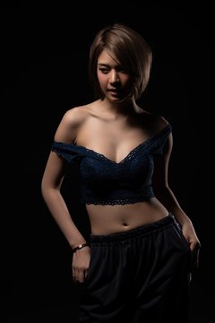 Sexy asian girl model, woman body contour,  beautiful sexy asian  lady.