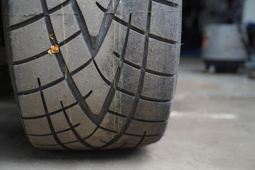 Car's tire detail