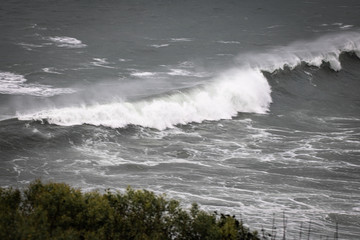 close up of forming waves in atlantic ocean