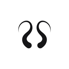 Devil horn icon design isolated on white background. Vector illustration