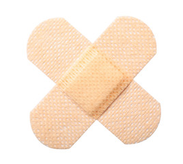 Medical sticking plasters isolated on white. First aid item